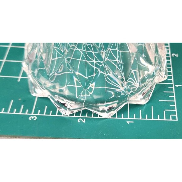 Pressed Glass  Vase Clear Diamond Cut Design Pedestal Base Decorative Vintage St - Picture 6 of 11